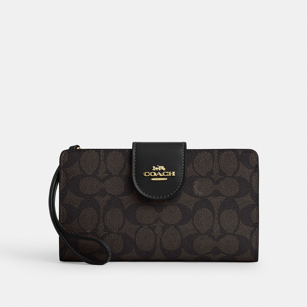 Brand new Authentic Coach Phone Wallet In Signature Canvas